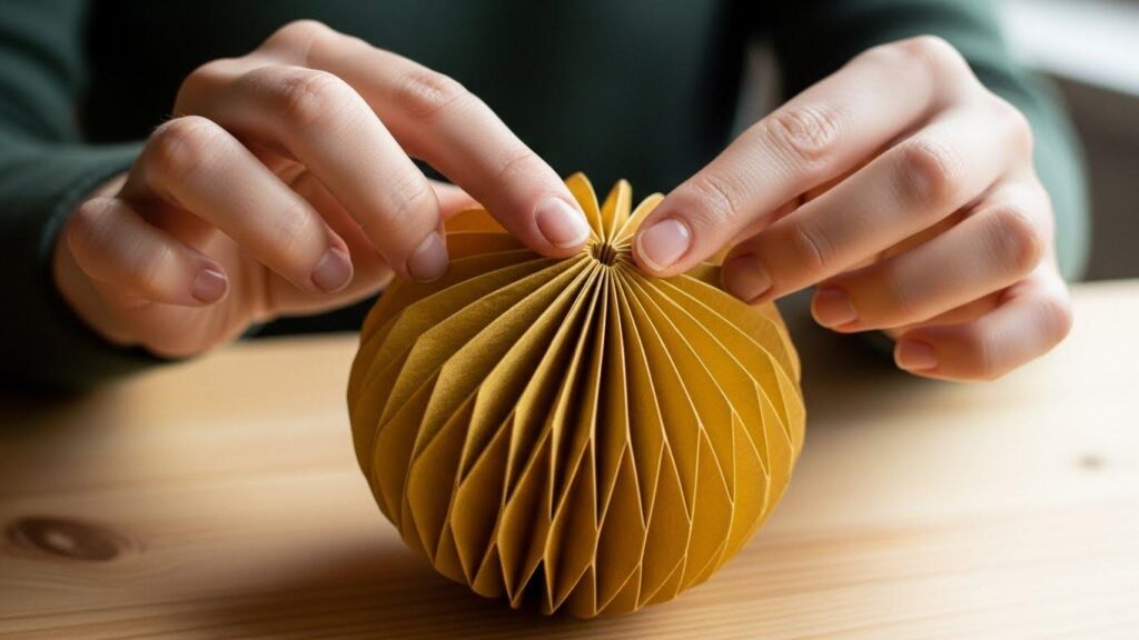 Harmonijkowe bombki DIY z papieru