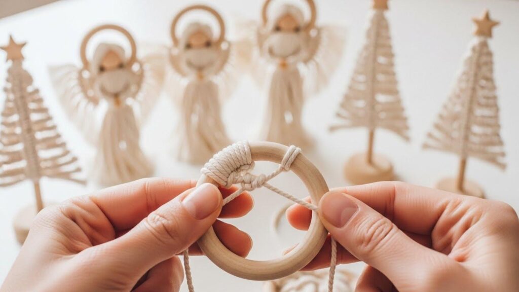 Makramowe aniołki i choinki DIY