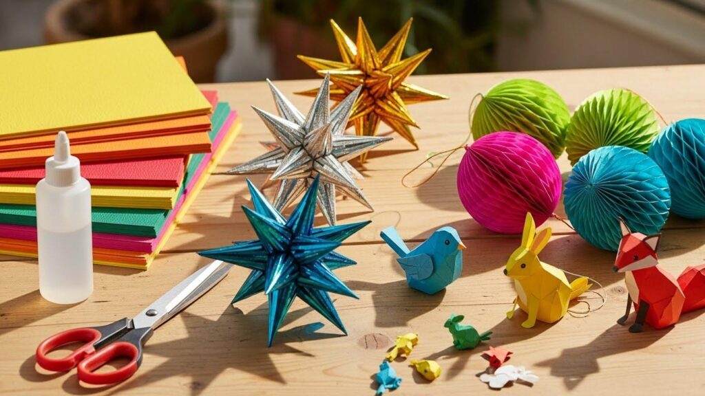 Papierowe ozdoby na choinkę DIY