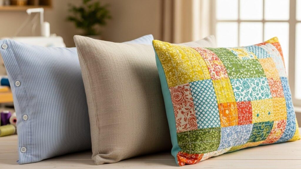 Poszewki na poduszkę z materiałów z drugiego obiegu