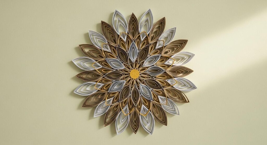 Dekoracja DIY na ścianę z rolek po papierze toaletowym