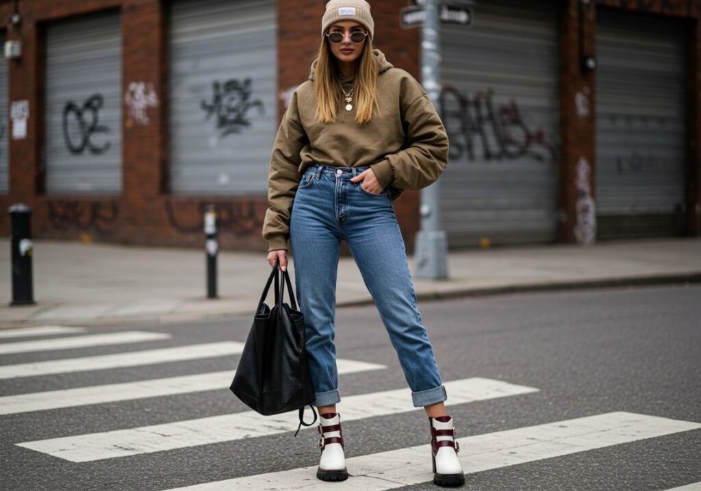 Stylizacja - botki w stylu streetwear