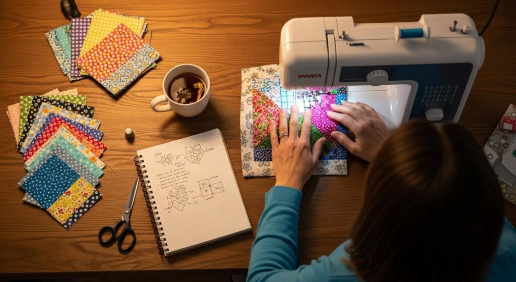 Szycie patchworkowego koca