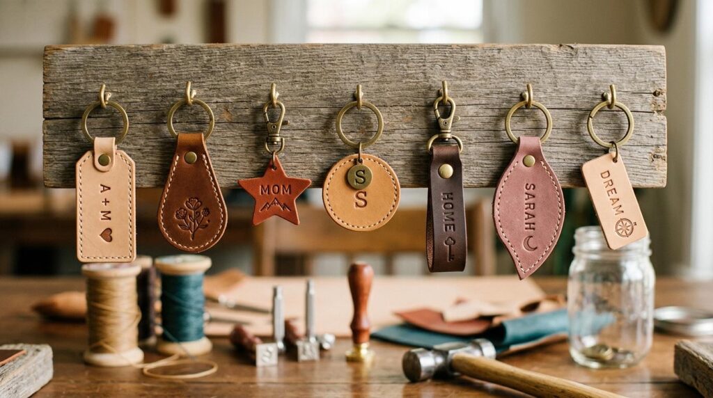Personalizowane breloki ze skóry DIY