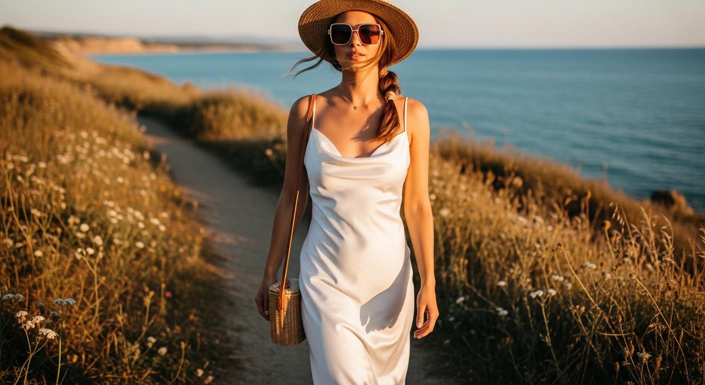 Jak nosić sukienkę slip dress w upały? Stylizacje dzienne i wieczorowe