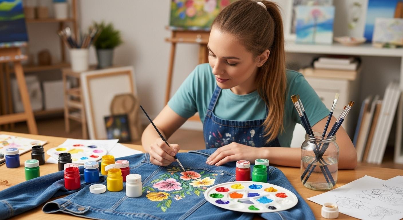 Jak ozdobić dżinsową kurtkę farbami akrylowymi? Modny projekt DIY