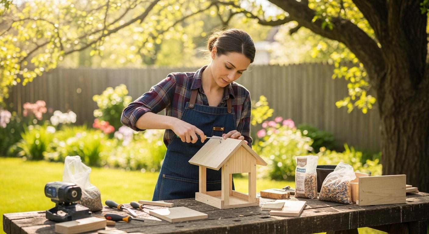 Jak zrobić karmnik dla ptaków z drewna? Projekt na zimę i nie tylko