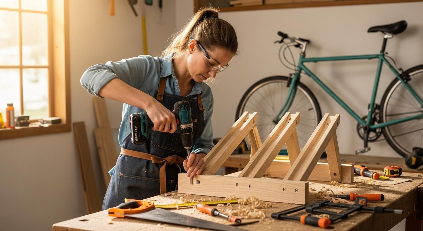 Jak zrobić drewniany stojak na rower? Funkcjonalny mebel DIY