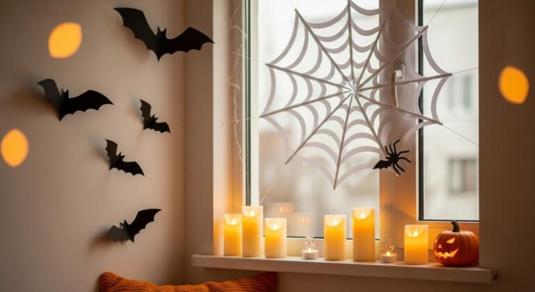 Nietoperze, pajęczyny, upiorne okna: proste dekoracje papierowe na Halloween krok po kroku