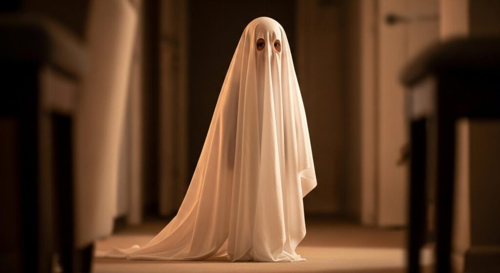Dziecko przebrane za ducha