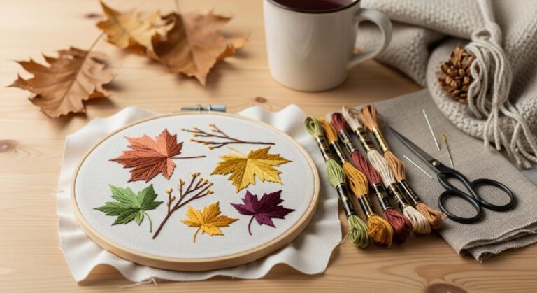 Jesienny haft DIY – jak ozdobić ubrania i torby motywami liści i gałązek