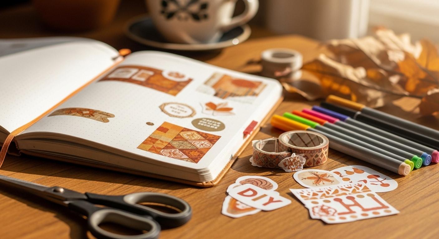 Jesienny bullet journal: jak zrobić własne naklejki, zakładki i szablony habit trackerów DIY