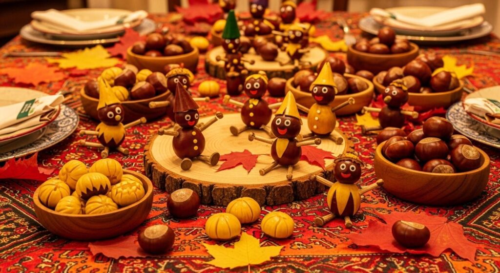 Figurki z kasztanów