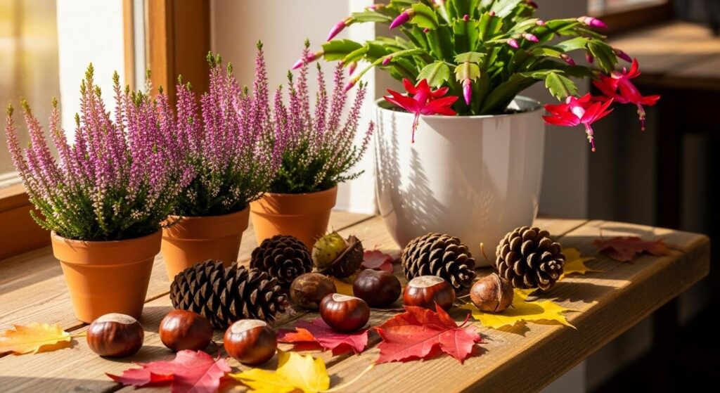 Jesienne klasyczne rośliny w doniczkach