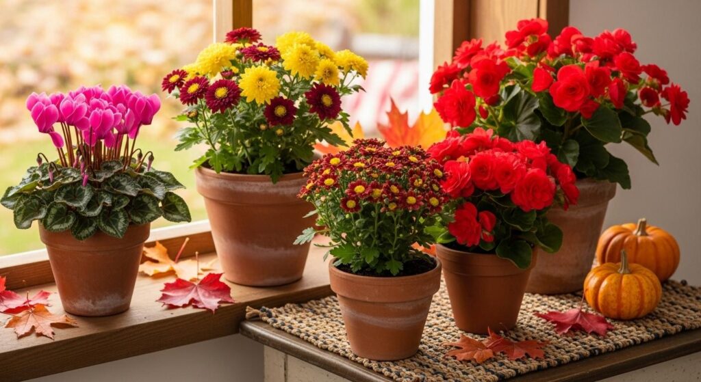 Kolorowe jesienne rośliny