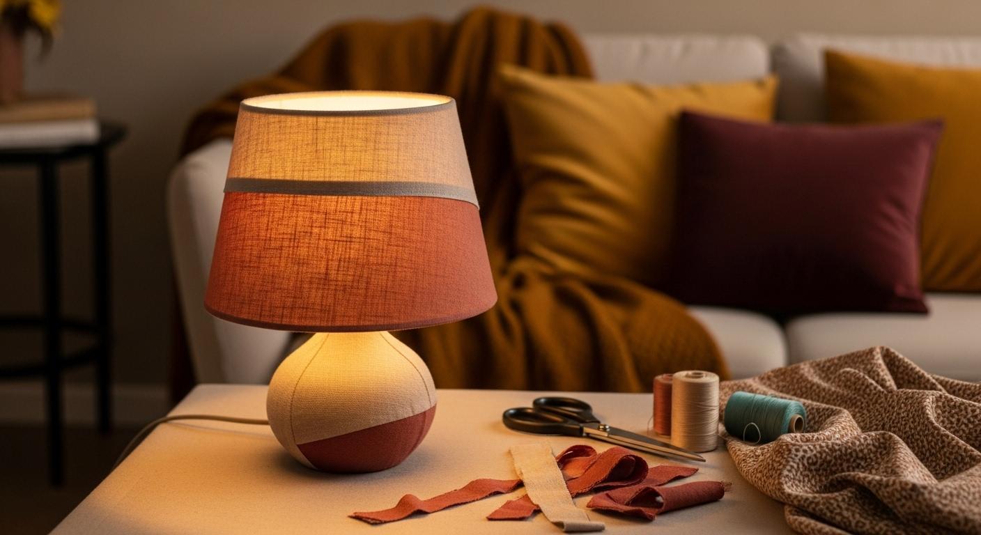 Lampy i abażury DIY z tkanin – stwórz delikatne oświetlenie na jesienne wieczory