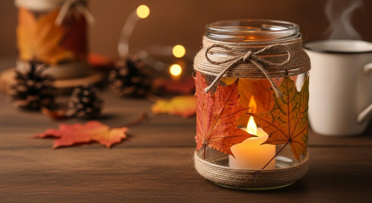 Jak zrobić jesienny lampion z słoika? Ciepły klimat w kilka minut