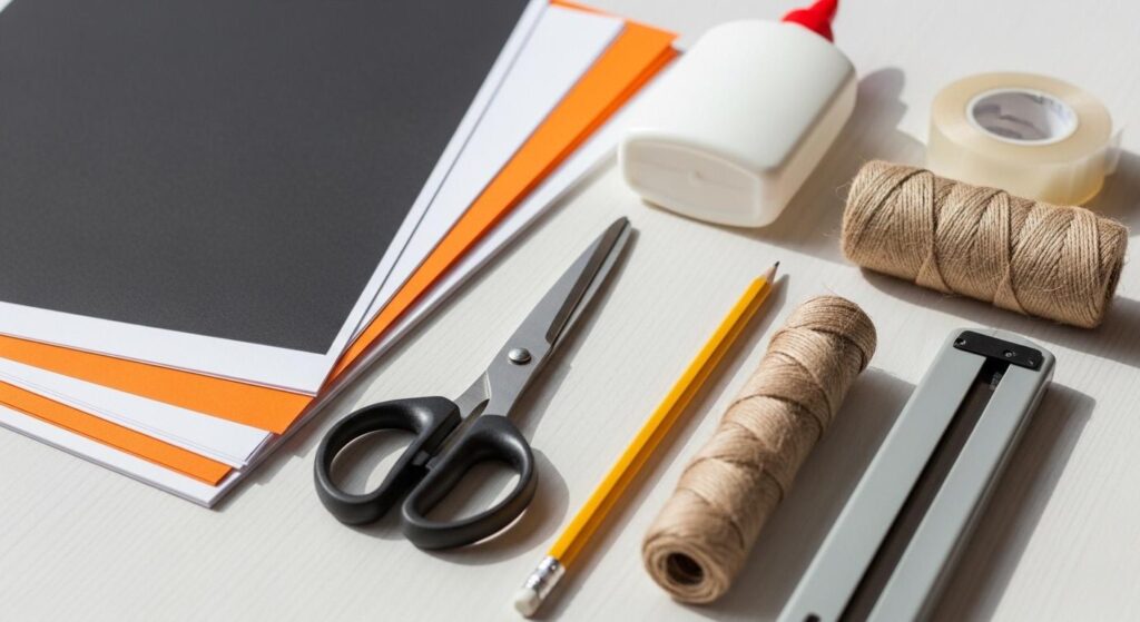 Materiały do tworzenia papierowych dekoracji na Halloween