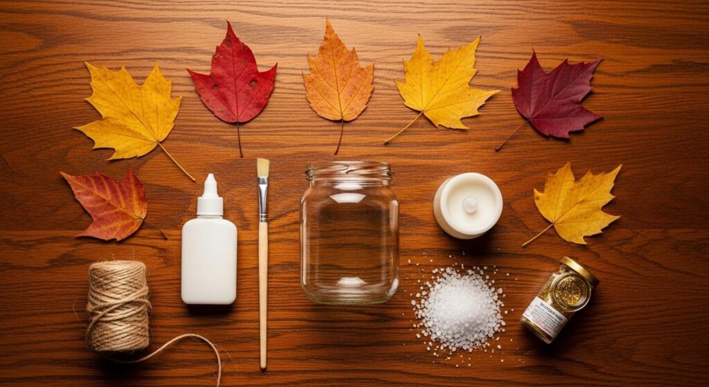 Materiały do stworzenia jesiennego lampionu