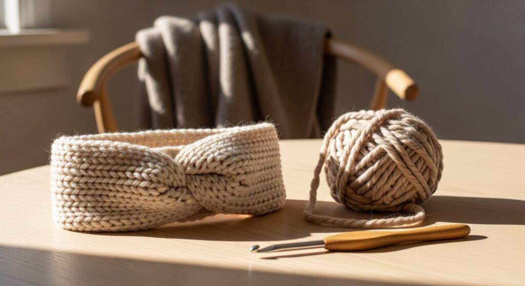 Opaska wykonana na szydełku