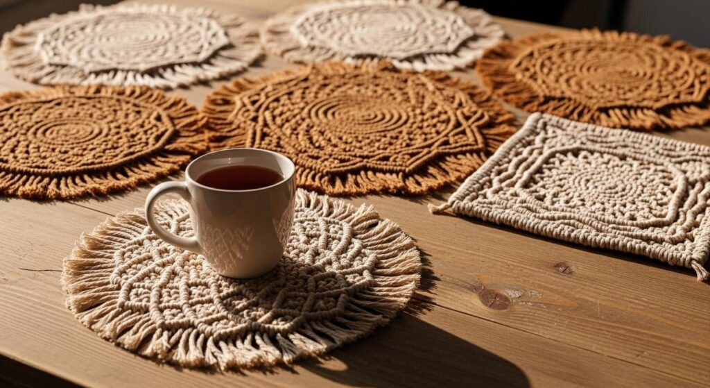 Podkładki pod kubek z makramy