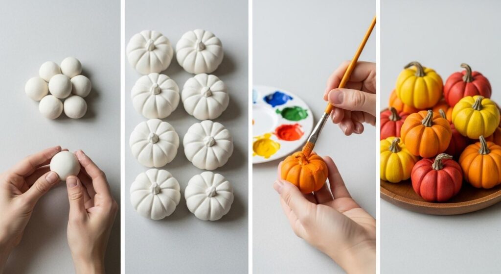 Proces tworzenia mini dyń z masy solnej