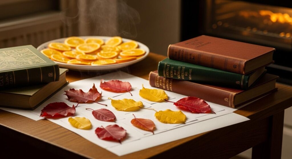 Przygotowanie materiałów do jesiennej girlandy