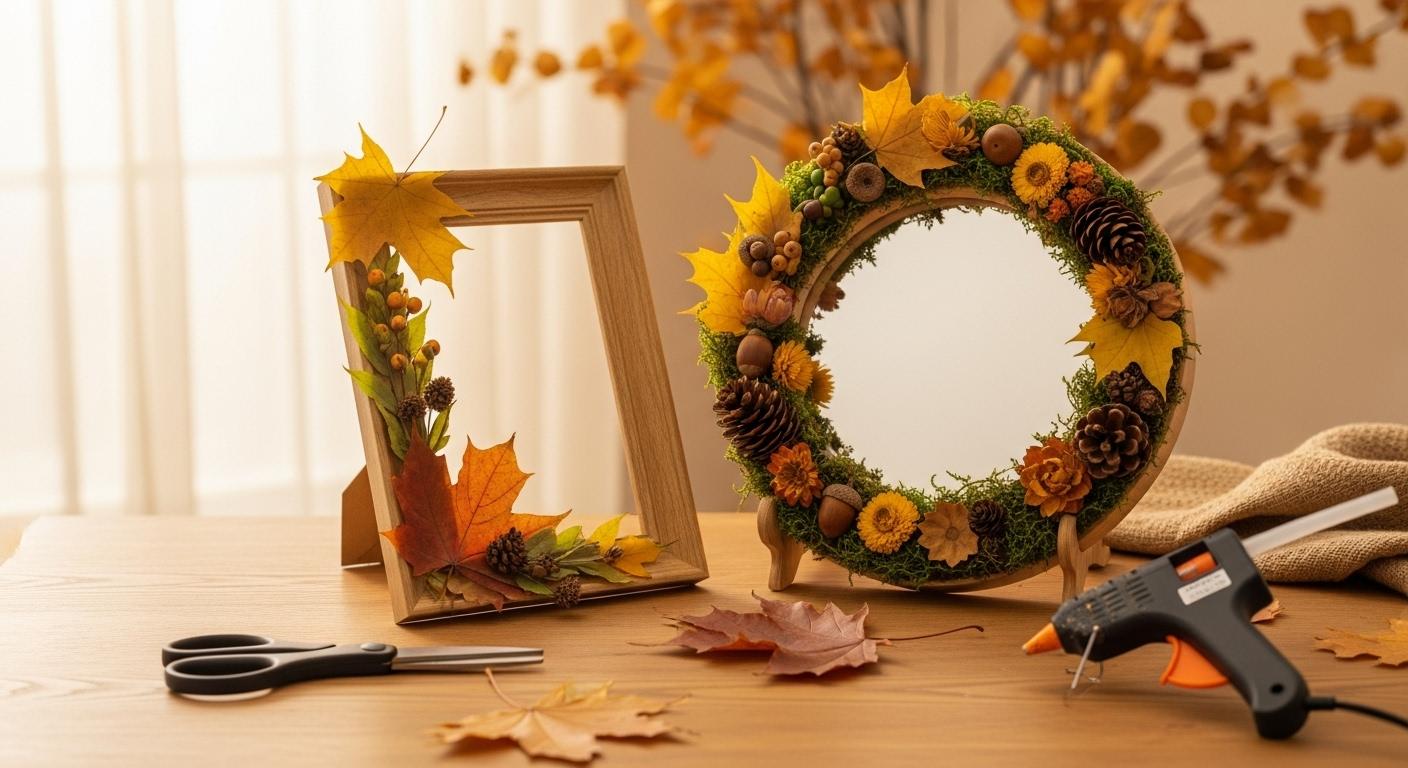 Jak ozdobić ramki i lustra elementami natury? Inspiracje DIY na jesień