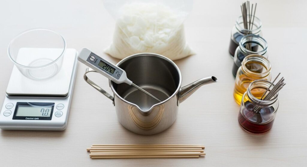 Podstawowe narzędzia i składniki do tworzenia świec