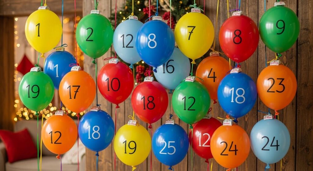 Kalendarz adwentowy DIY z balonów