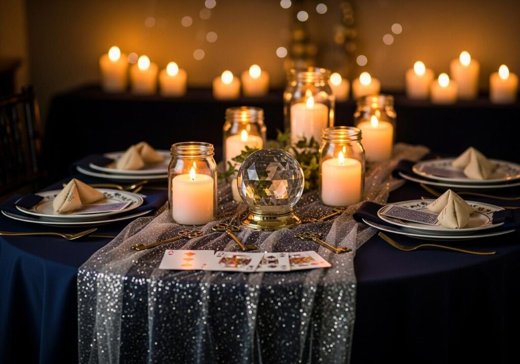 Stół udekorowany na andrzejki