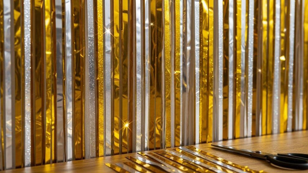 Kurtyna błyszcząca na sylwestra DIY