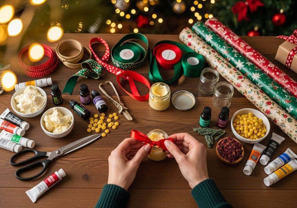 Kobieta tworząca prezenty DIY