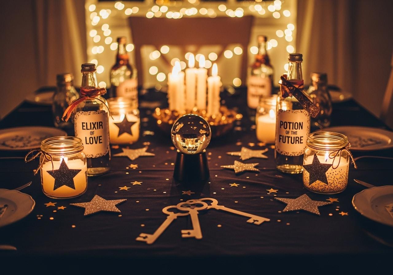 Dekoracje na Andrzejki DIY: aranżacja stołu, etykiety na napoje i rekwizyty do zabaw