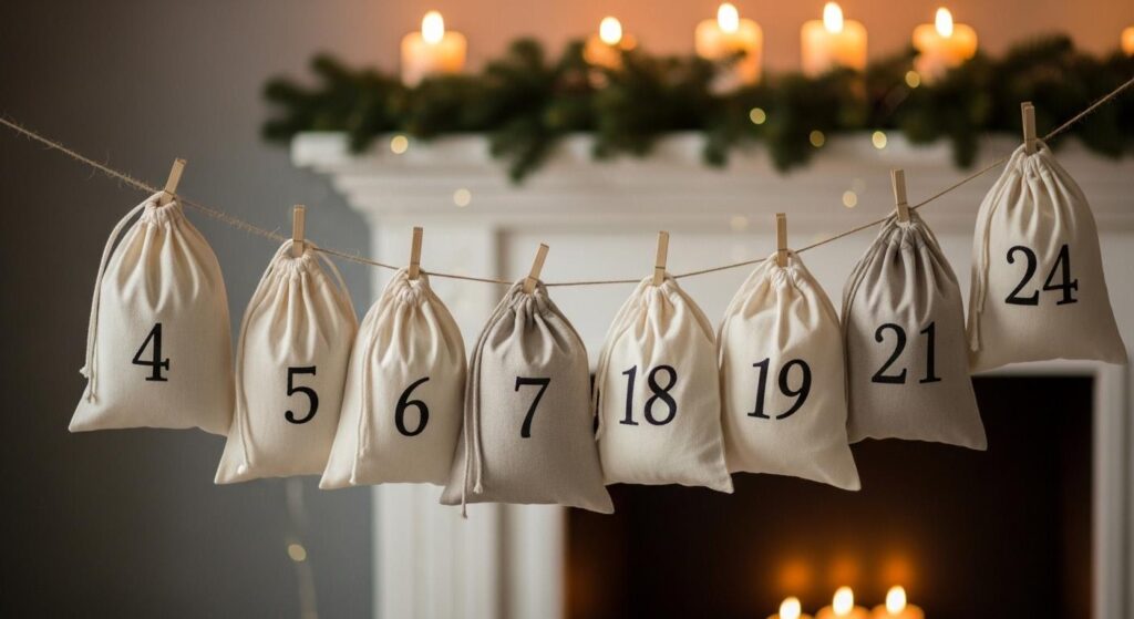 Kalendarz adwentowy DIY z woreczków